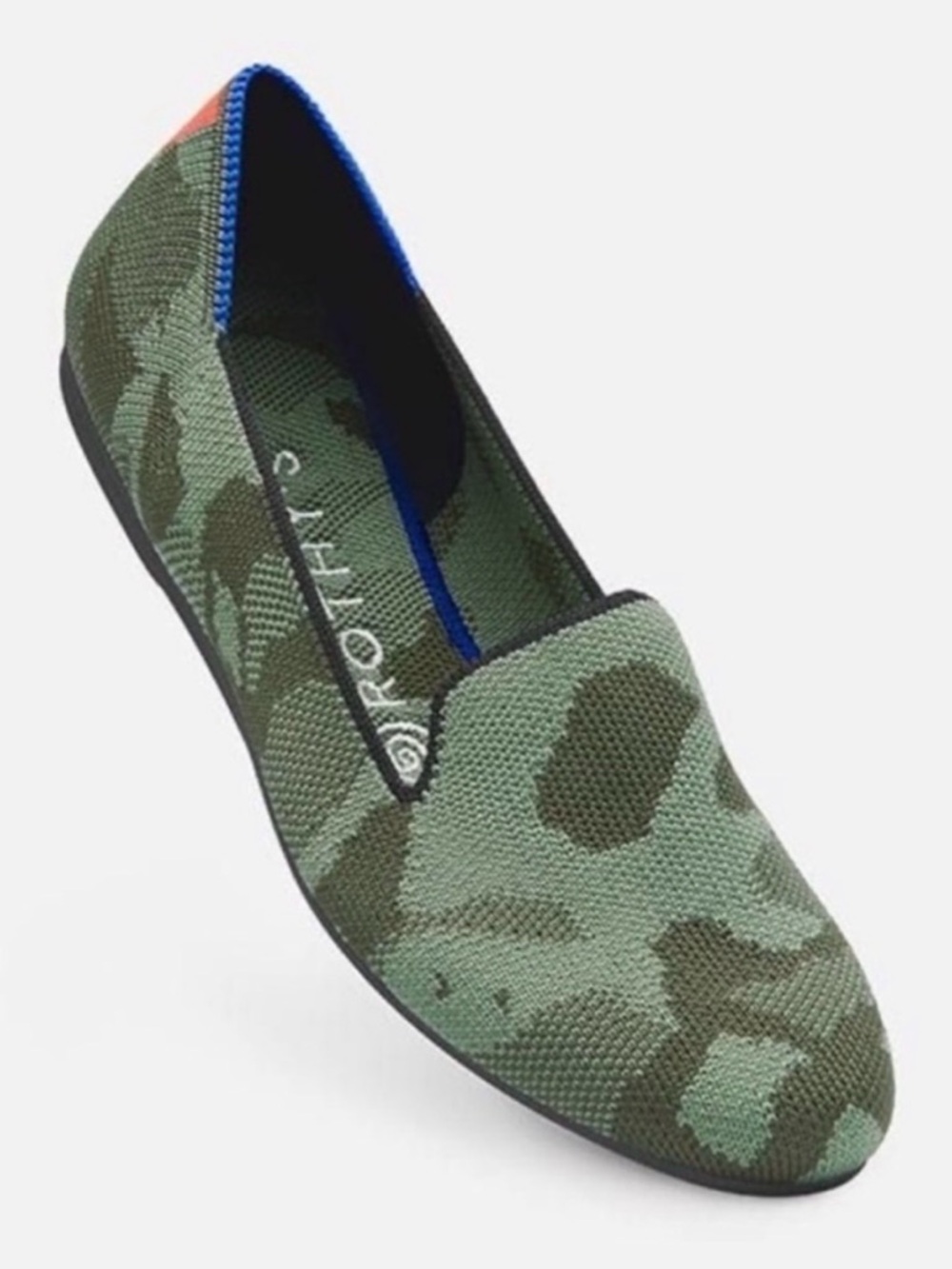 Rothy's loafer olive green Camouflage Slip-On Shoes flats knit washable Size 6.5